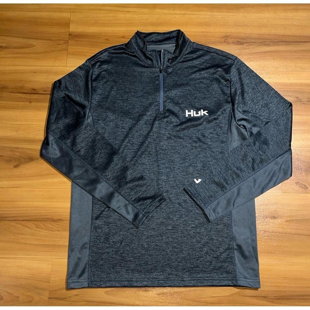 HUK Fishing Icon Coldfront Quarter Zip Lightweight Reflective Pullover Jacket
